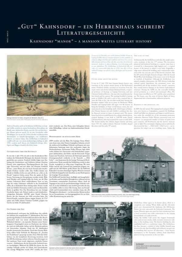 Kalenderrückseite mit historischen Angaben zum Foto auf der Vorderseite